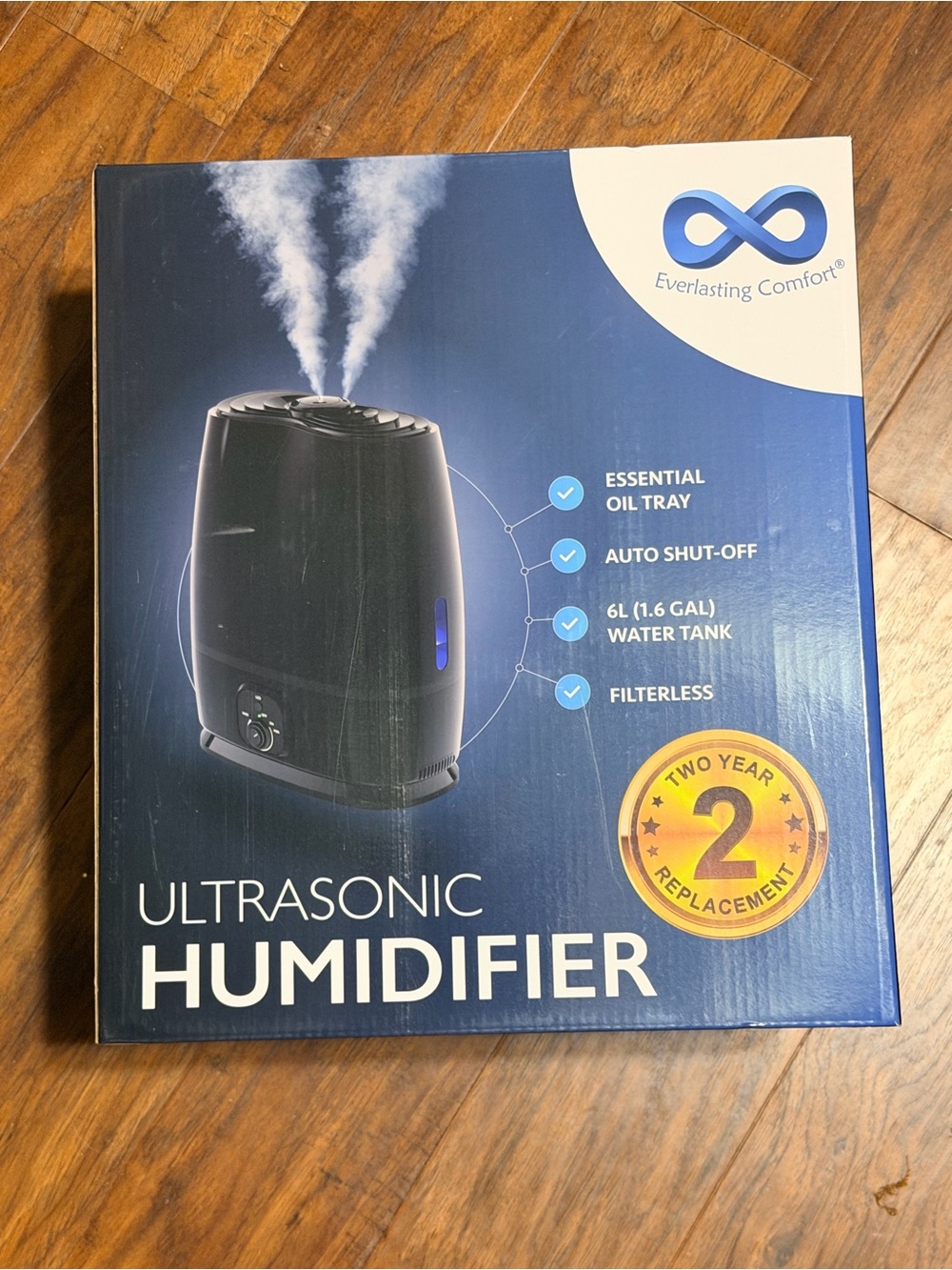 Black Ultrasonic Humidifier with 6L Tank